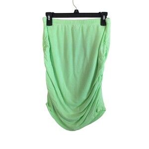 Anthropologie Sundry Tube Skirt Women's Size 2 Green Ruched Lime Green Bohemian